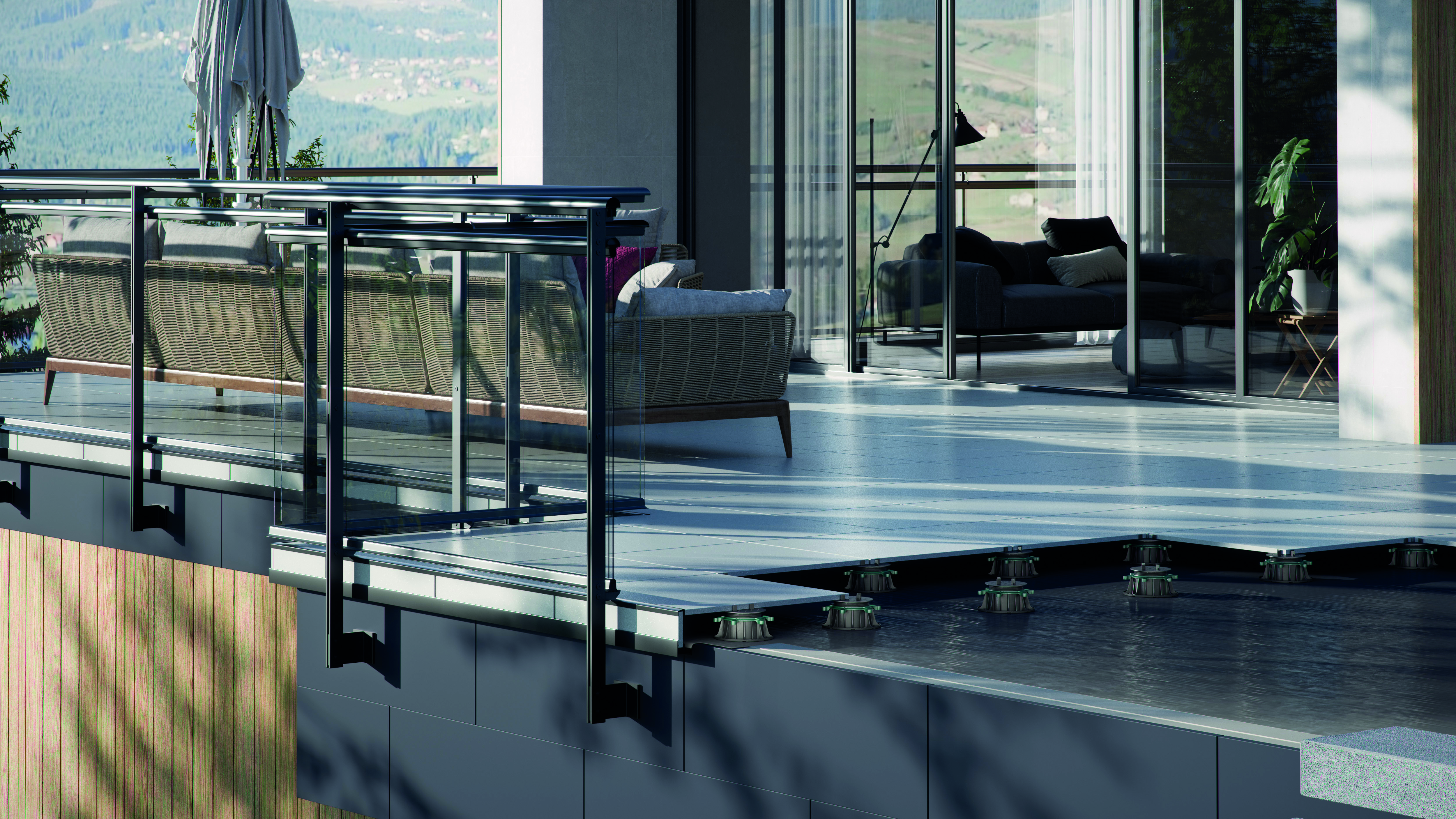 System balkonowo-tarasowy przekr&oacute;j